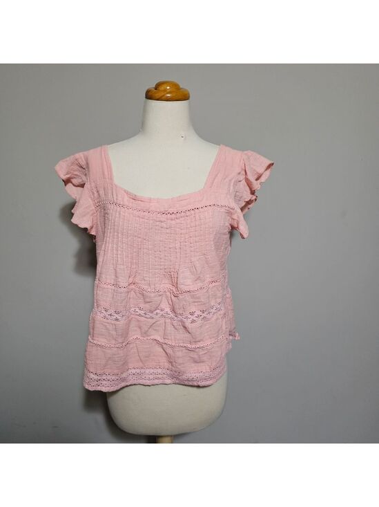 Lucky Brand Tops - Lucky Brand Light Pink Ruffled Blouse